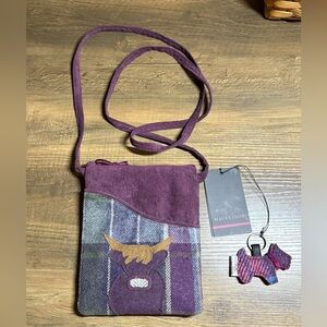 Earth Squared Fair Trade Purse & Harris Tweed keychain